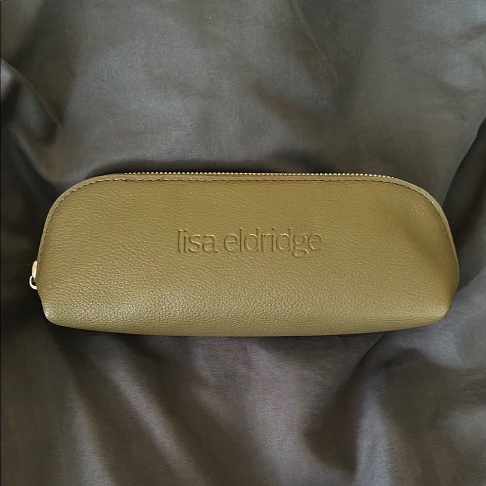 Lisa Eldridge Olive Green Leather Pouch